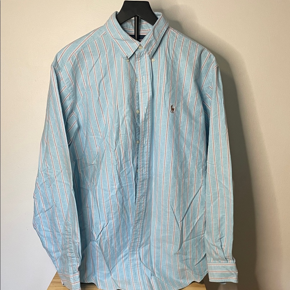 Ralph Lauren Light Blue and White Striped Shirt